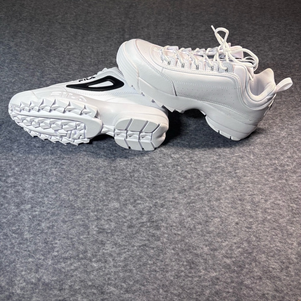 Fila Disruptor II Premium White and Black Sneakers - Picture 6 of 16